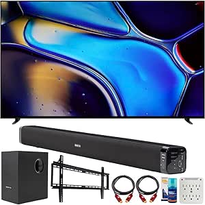 Sony BRAVIA 8 K55XR80 55 inch 4K HDR Smart OLED TV (2024 Model) Bundle with Deco Gear Home Theater Soundbar with Subwoofer, Wall Mount Accessory Kit, 6FT 4K HDMI 2.0 Cables and More