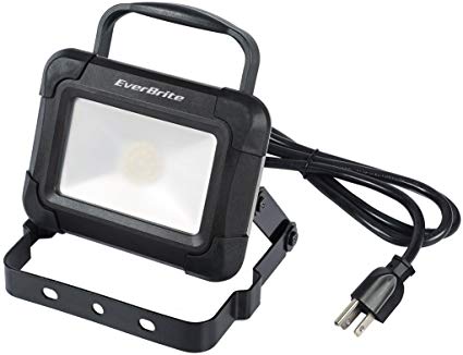 EverBrite Work Light 1000 Lumen 13W Super Bright LED Flood Light with Folding Stand Hook Impact Resistance with 6FT Power Cord