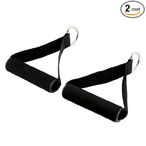 {Factory Direct Sale} A Pair Of Pull Handles Resistance Bands Foam Handle Replacement Fitness Equipment Black For Yoga Exercise Workout Gym Useful NEW