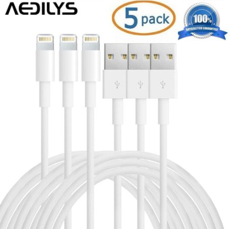 IPhone 6 Cable, AKEDRE [5-Pack] 3FT 8 Pin Lightning to USB Charging Cable Connector with Authentication Chip Ensures Fast Charging for iPhone 6 6S /6 6S Plus, iPhone 5s/5/5c, iPod mini