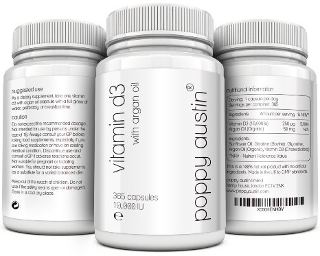 Vitamin D 10,000IU - 365 Vitamin D3 Softgels (1 Year Supply)