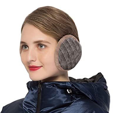 Surblue Unisex Warm Knit Earmuffs Cashmere Winter Pure Color Outdoor Fur Earwarmer