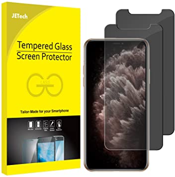 JETech Privacy Screen Protector for iPhone 11 Pro Max and iPhone Xs Max 6.5-Inch, Anti Spy Tempered Glass Film, 2-Pack