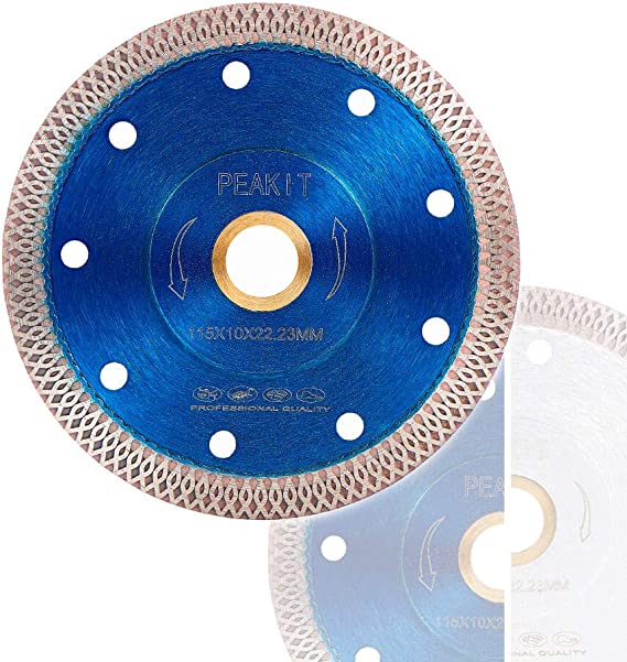 PEAKIT Tile Cutter Blade 4.5 Inch Porcelain Diamond Blade Ceramic Cutting Disc Wheel for Angle Grinder, Reversible Color