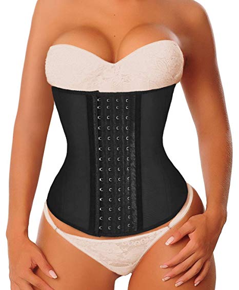 YIANNA Women's 4-Hooks Latex Waist Trainer/Cincher/Corsets Shaper Weight Loss Sports Girdle