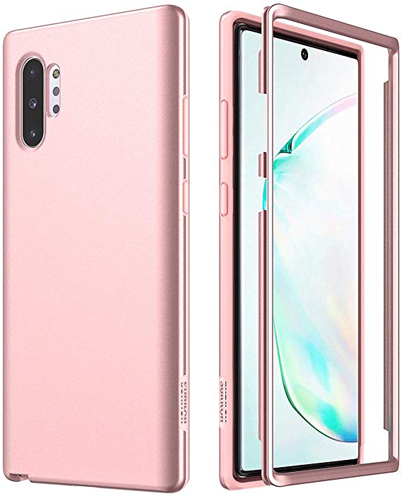 SURITCH Case for Samsung Galaxy Note 10 Plus,[Without Built-in Screen Protector] Rugged Back Cover Hybrid Bumper Full Body Protective Case Shockproof Anti-Scratch for Note 10  Case 6.8"(Rose Gold)