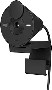 Logitech Brio 301 Full HD Webcam with Privacy Shutter, Noise Reduction Microphone, USB-C, Certified for Zoom, Microsoft Teams, Google Meet, Auto Light Correction - Black (Renewed)