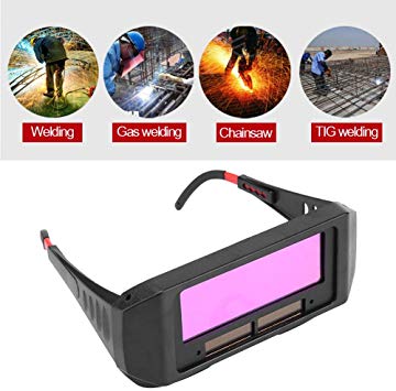 1 Pair Solar Auto Darkening Welding Goggle, Safety Protective Welding Glasses Mask Helmet, Eyes Goggles Mask Anti-Flog Anti-glare Goggles, Black