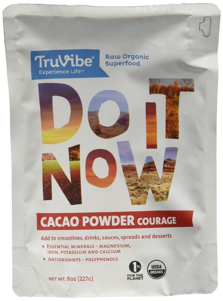 TruVibe 100% Organic Raw Cacao Powder, 8 ounces, Non-GMO Project Verified