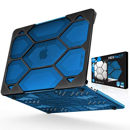 iBenzer Hexpact Heavy Duty Protective Case for MacBook Pro 13 inch with/Without Touch Bar A1989/A1706/A1708 Released 2018 2017 2016, Crystal Blue, LC-HPE-T13CYBL-B