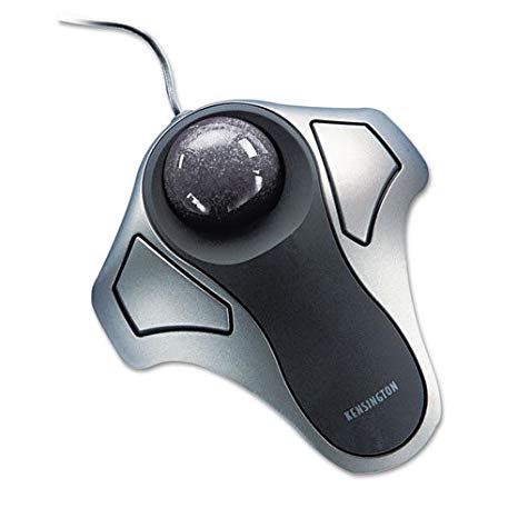 Optical Orbit Trackball Mouse, Two-Button, Black/Silver