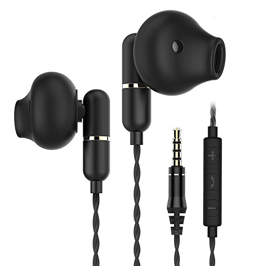 In-Ear Earphones Mijiaer Headphones M45C Earbuds Headset with Microphone and Volume Control for iPhone Samsung Laptop and Other Android Devices (Black)