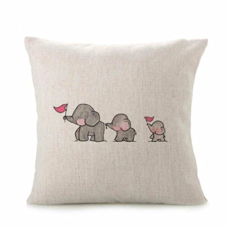 Allywit Cute Animal Pillow Case Cushion Cover (D)