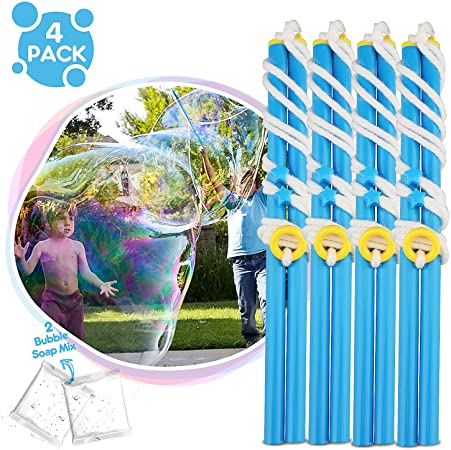 TOY Life Large Bubble Wands for Kids, Giant Bubble Wand Kit for Kids, Big Bubble Wand Set, Large Bubble Mix Wand Toys, Bubble Maker for Kids for Outdoor Bubble Stick for Kids, Boys, Girls, Toddlers