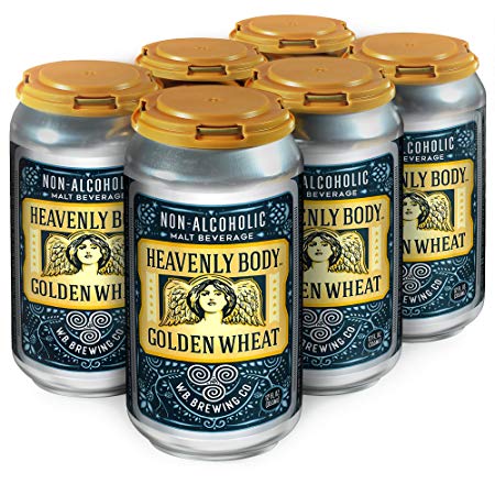 WellBeing Brewing Non-Alcoholic Craft Beer - 68 Calories - Zero Grams of Sugar – High in Polyphenols (Anti-Oxidants/Anti-Inflammatories) - Heavenly Body Golden Wheat - 12 Fl. oz. Cans (12-Pack)