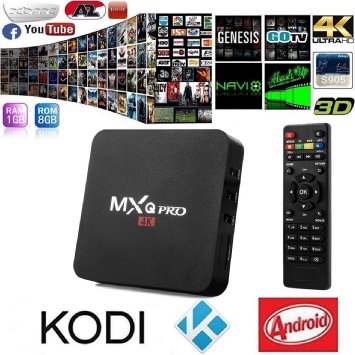 BOXAN MXQ PRO 4K Android 5.1 Amlogic S905 Quad Core Smart TV Box with Kodi Pre-installed Full Loaded 1G RAM 8G ROM Wifi Google Youtube Streaming Media Player