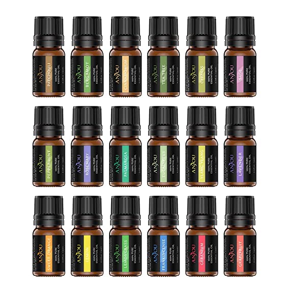 Essential Oils - Anjou Top 18 Aromatherapy Oils Premium Fragrance Oil Organic Pure For Diffuser Yoga Massage & DIY Personal Care,Foundation Set