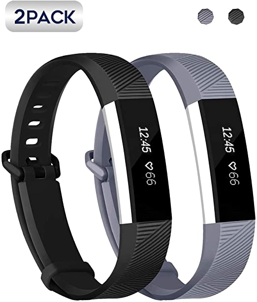 JOMOQ Replacement Bands Compatible for Fitbit Alta, Alta HR and Ace, Soft Customised Waterproof Adjustable Sport Rubber Smartwatch Strap Wristbands Small Large Women Men.