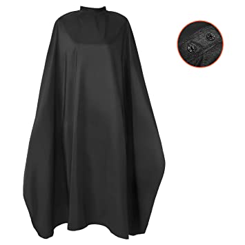 Tasalon Salon Cape - Hair Cutting Cape - Waterproof Barber Cape - Haircut Cape and Barber Cape for Men - Unisex Salon Capes With Snaps - Hair Cutting Cape - Black - 58’’ X 50’’ Pack of 1