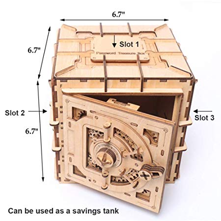 YOFIT Mechanical Models,3D Wooden Puzzle,Model Safe Kit,Money Banks