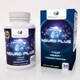 Neuro Plus Brain Supplement Nootropic - Boosts Memory Focus and Concentration - Enhances Mood - Designed for Men and Women - Promotes Superior Brain Function and Mind Clarity - 30 Capsules