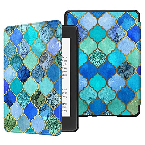 Fintie Slimshell Case for All-New Kindle Paperwhite (10th Generation, 2018 Release) - Premium Lightweight PU Leather Cover with Auto Sleep/Wake for Amazon Kindle Paperwhite E-Reader, Cool Jade