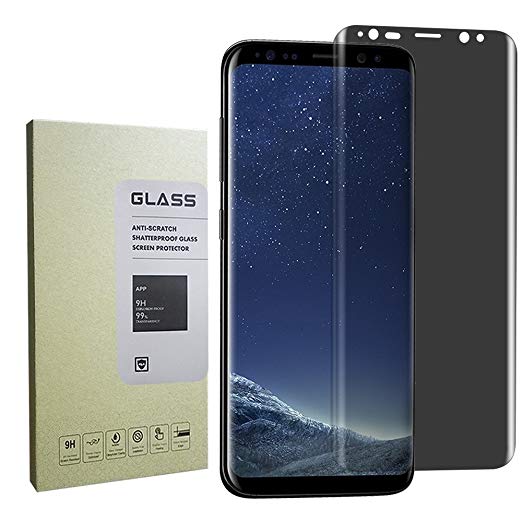 for Galaxy S8 Plus Screen Protector Privacy Anti-Spy,[Case-Friendly] Privacy Anti-Peep Tempered Glass Screen Protector Shield for Samsung Galaxy S8 Plus (Anti Privacy)(Black)