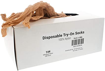Disposable Try On Socks - Beige Tan Footies, 144 Pieces