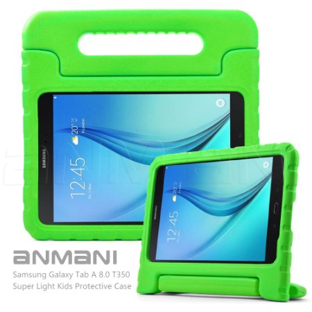 Samsung Galaxy Tab A 8.0 Kids Case-ANMANI Light Weight Kids Friendly Super Protective Shock Proof Convertible with Handle Stand Case for Samsung Galaxy Tab A 8.0-Inch T350 Tablet Green
