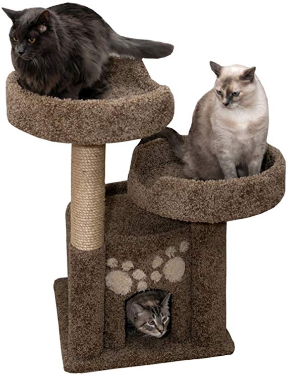 New Cat Condos Premier Double Perch Solid Wood Cat Condo