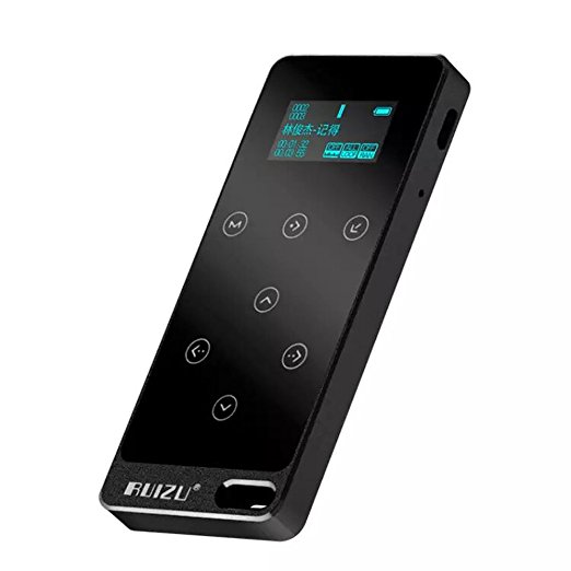 HONGYU® All-Metal Body HIFI MP3 Player with 8GB Storage and Screen Touch Button Play 60 hours with FM Radio Voice recorder High Quality Lossless Sound Quality Sport MP3 player(Black)