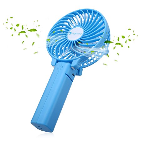 isYoung Handheld Fan Portable and Compact Rechargeable with USB Fan (Blue Handheld Fan)