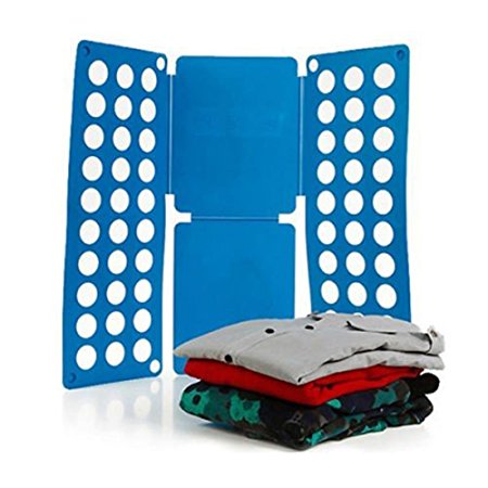 Coquimbo Adjustable Fast Clothes Folder T-shirts Folding Board Laundry Folder For Kids (Blue)