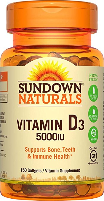 Sundown Naturals Vitamin D3 5000 IU, 150 Softgels