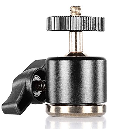 Neewer Aluminum Alloy 360 Degree Rotating Swivel Mini Ball Head with 1/4"3/8"Thread Base Mount for DSLR Camera like Canon,Nikon,Sony/Camcorder/iPhone 6s/6/5S/5/4S/4,Gopro HD Hero 1/2/3/3 /4