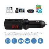 Enegg Wireless Bluetooth Hands free Car Calling FM Transmitter MP3 Player with Car Charger for iPhone Samsung LG HTC Nexus Motorola Sony Android Smartphone or Tablet PC iPad