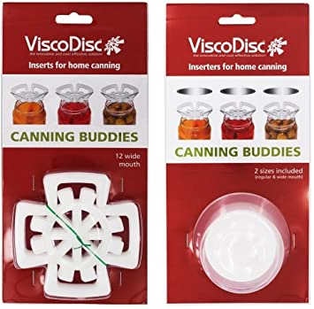 ViscoDisc Canning Buddies- Wide Mouth Mason Jar Canning Inserts- Helps Keep Your Pickled Fruits and Veggies Submerged Under the Brine While Fermenting (Wide Mouth Inserts & Inserter)