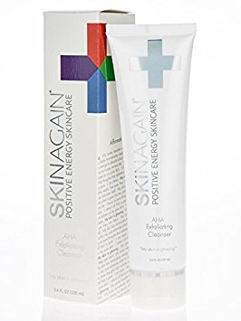 SkinAgain AHA Exfoliating Cleanser - Foaming Facial Polish, Clarifying Face Wash, Anti Aging Skin Care, 3.4 oz