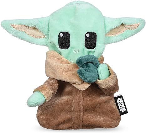 Star Wars for Pets The Mandalorian The Child with Cookie Flattie Figure Squeak Toy | Flattie Dog Toy with Crinkle and Squeak | Star Wars Dog Toys, GROGU The Child Pet Toys, 7 Inch (FF19259)