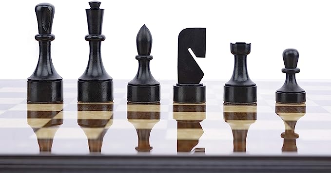 Geneva Chess Pieces - 3,5" King Height - Handmade Wooden Chessmen in Modern Design