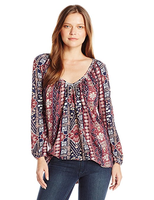 Lucky Brand Women's Plus Size Tribal Printed Top