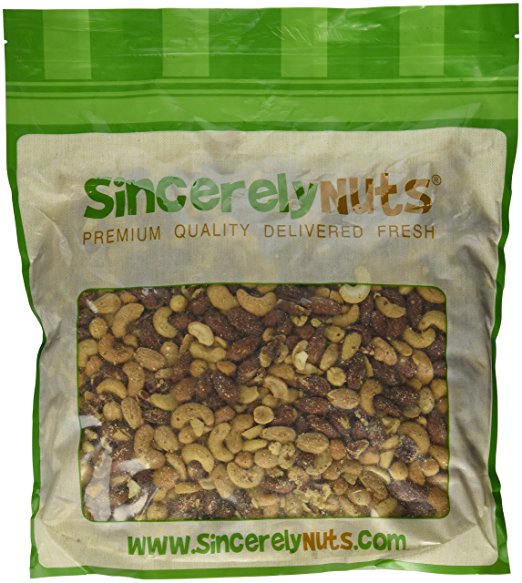 Sincerely Nuts Mixed Nuts Unsalted (No Shell) - One Lb Bag - Almonds, Cashews, Brazil nuts, Pecans, Filberts, Walnuts, Macadamia Nuts - Utterly Delicious - Overflowing with Healthy Nutrients - Kosher