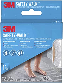3M Safety-Walk Tub and Shower Tread, Clear, 1-Inch by 180-Inch Roll, 7640NA