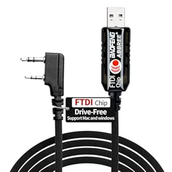 BAOFENG UV-5R FTDI USB Programming Cable for Ham Radio UV5R BF-F8HP 5RM UV-21R UV-5G Plus K5PLUS GM-15PRO GM-5RH UV-17R AR-152 TIDRADIO TD-H3 8 Quansheng UV-K5,Support Windows,Mac,Ubuntu OS