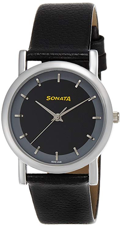 Sonata Analog Black Dial Men's Watch -NJ7987SL02W