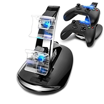 SUNKY LED USB Dual Game Controller Charger Dock Station for Xbox One - Black