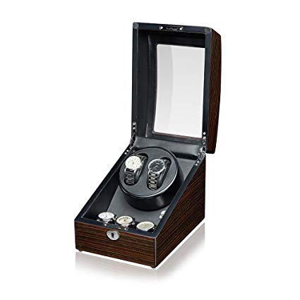 JQUEEN Automatic Watch Winder 2 3 Wood Storage Display Case Box