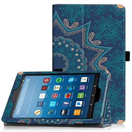 Famavala Folio Case Cover with Auto Wake/Sleep Feature for 8" Fire HD 8 Tablet [7th Generation 2017 / 6th Generation 2016] 8-Inch Tablet (A-Oun)