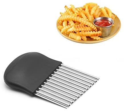Stainless Steel Crinkle Cutter Kitchen Gadget Cutting Tool for Chopping Potato Vegetable Fruit Waffle Fries Size 14 X 9cm(5.5‘’X 3.5‘’)
