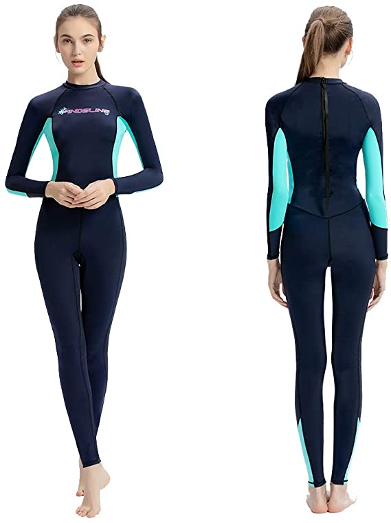 Dive Skins Full Body Swimsuit Wetsuit Scuba Rash Guard Diving Suit for Women Men Adult, Long Sleeve Swimwear One Piece UV Protection Quick Dry Sunsuit for Surfing Snorkeling Kayaking